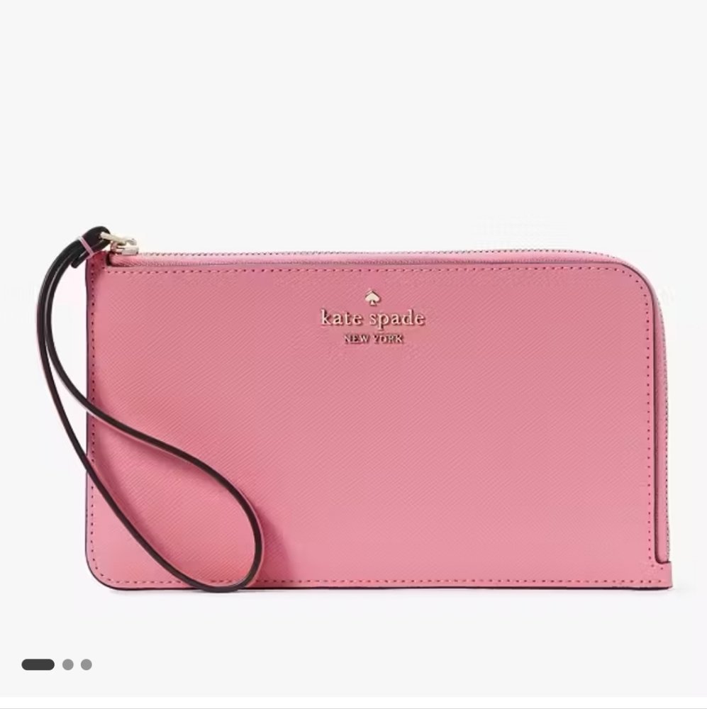 Kate Spade Lucy Medium L-Zip Wristlet Pink Blossom